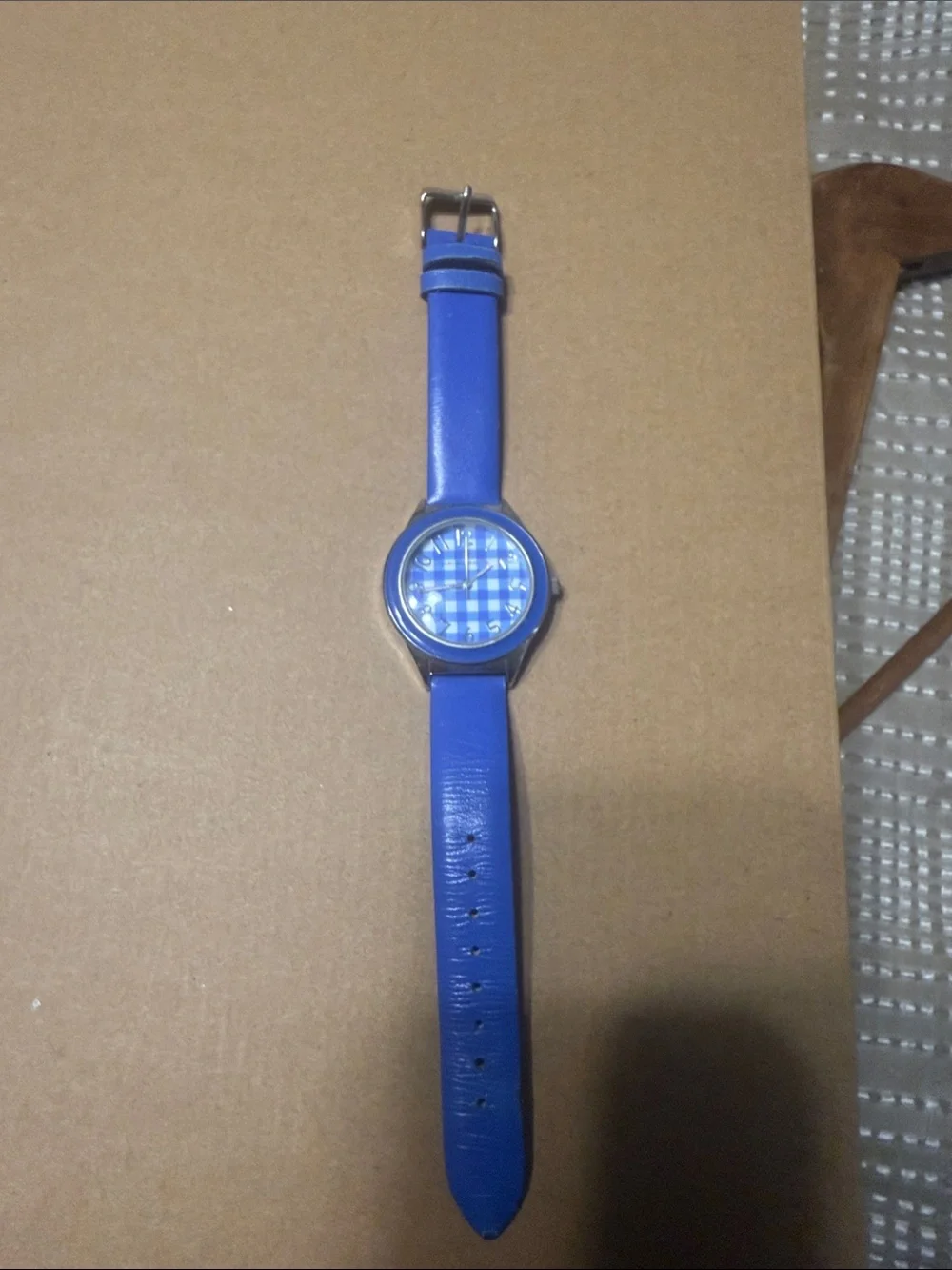 Blue Leather Strap Watch - Brand Unspecified